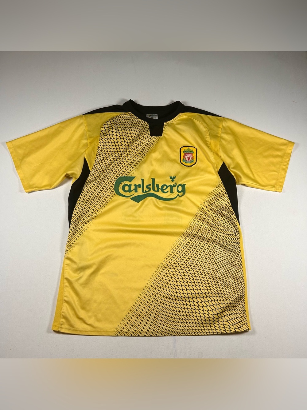 Liverpool FC Men's 2004/05 Away Football Shirt XL Yellow Champions Vintage